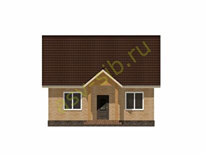 Центральный фасад небольшого дома, проект П64-П60