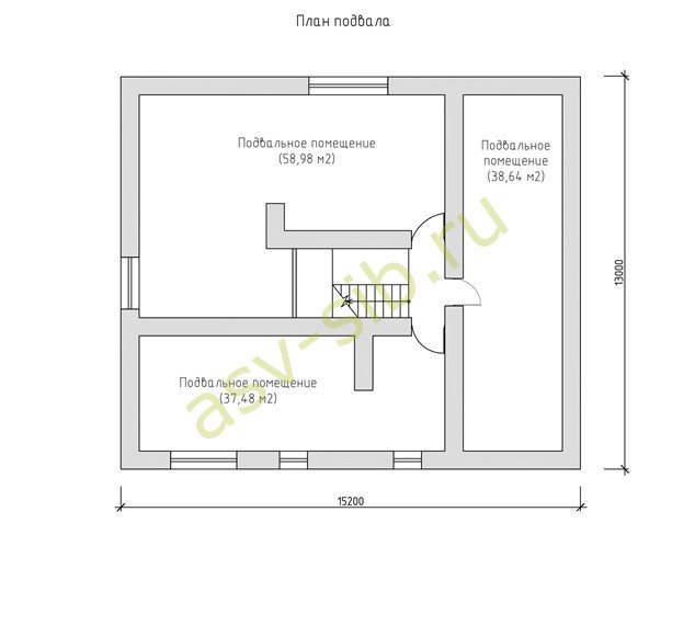 План подвального помещения дома в классическом стиле по проекту К-434